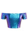 1970s Disco Metallic Off-Shoulder Short Sleeve Top - vintage fashion, retro style