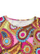2PCS 1970s Fringe Vest & Psychedelic Hippie Costume Dress - vintage dress, retro fashion