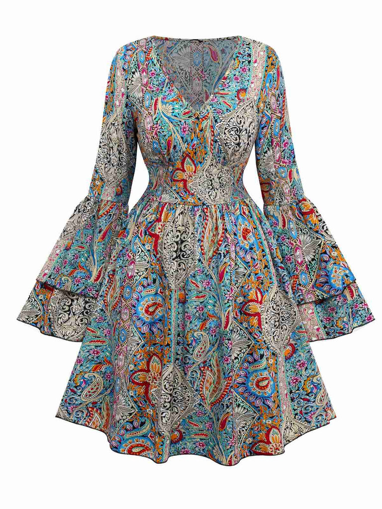 slim fit dress slacks 1970s vintage Angela Gore tiered maxi dress with balloon sleeves – After  Number Nine main image 1