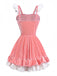 Pink 1970s Christmas Velvet Ruffle Bunny Girl Dress Set - vintage dress, retro fashion