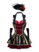 Wine Red 1970s Halloween Velvet Pirate Captain Dress - vintage dress, retro fashion, elegant red