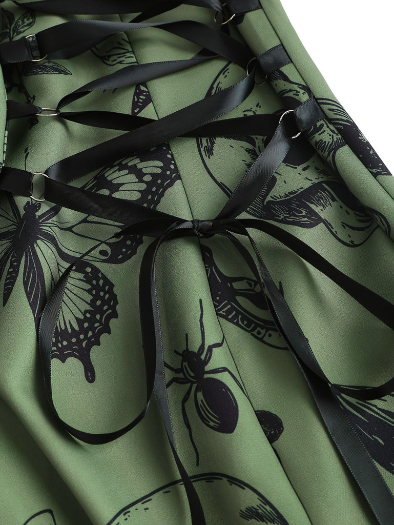 1970s Floral Steampunk Zipper Dress - vintage dress, retro fashion