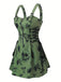 1970s Floral Steampunk Zipper Dress - vintage dress, retro fashion