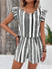 Red 1940s Print Striped Ruffle Romper 5