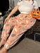 1970s Halloween Glowing Pumpkin Ghost Pajama Pants - vintage fashion, retro style