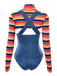 1970s Halloween Striped Costume Bodysuit - vintage fashion, retro style