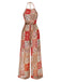 1970s Halter Boho Floral Bead Jumpsuit - vintage jumpsuit, retro fashion