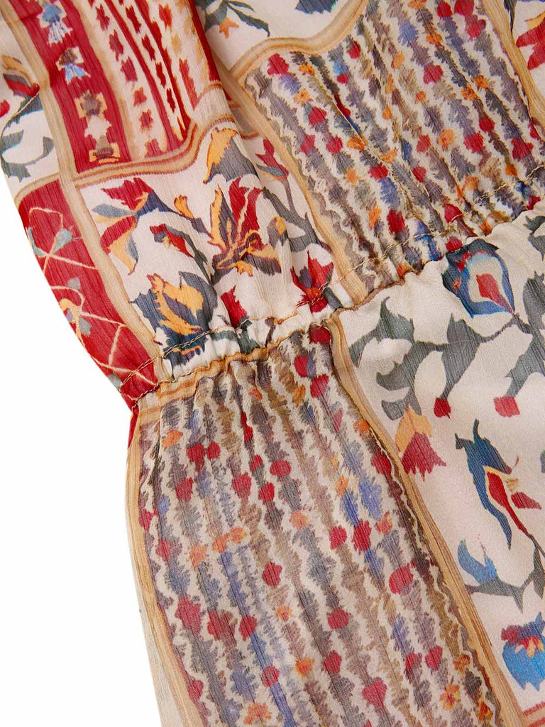 1970s Halter Boho Floral Bead Jumpsuit - vintage jumpsuit, retro fashion