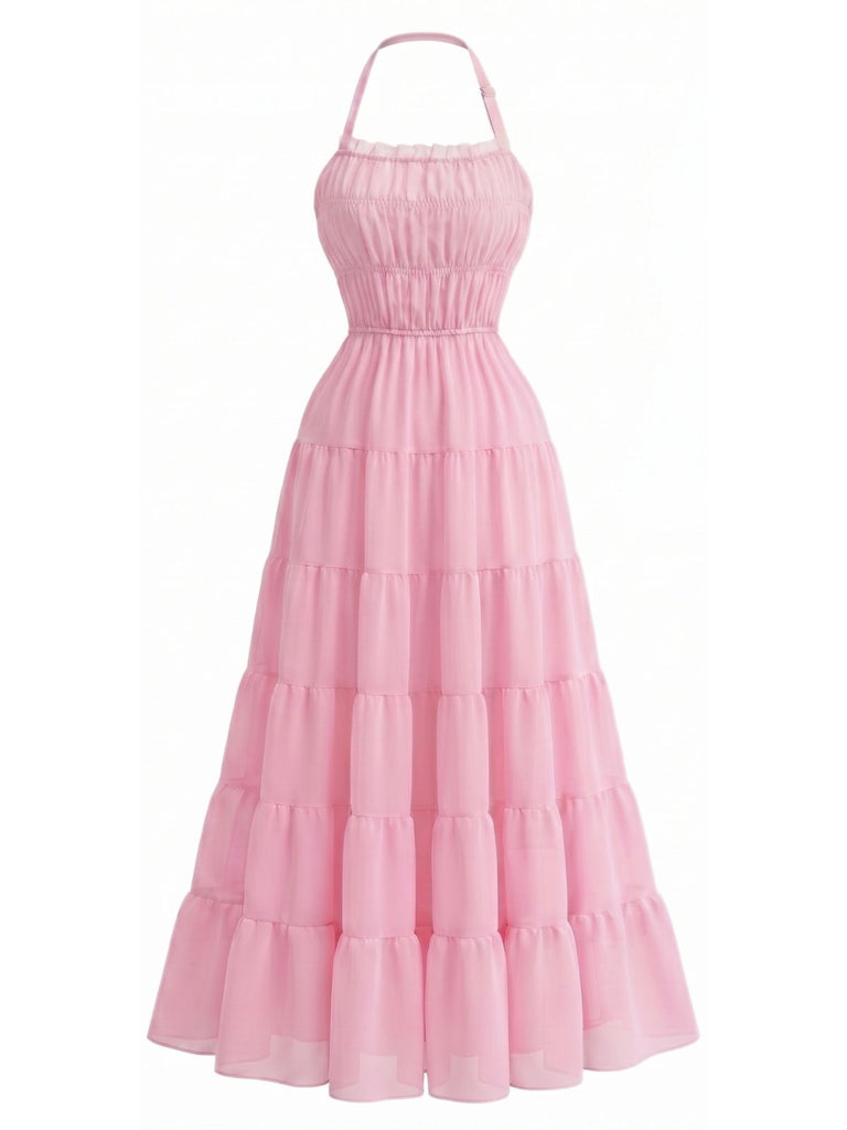 Elegant 1950s Vintage Halter Dress 2