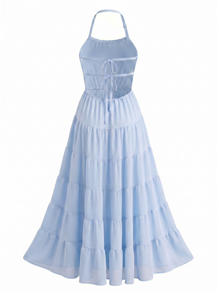 Elegant 1950s Vintage Halter Dress 4