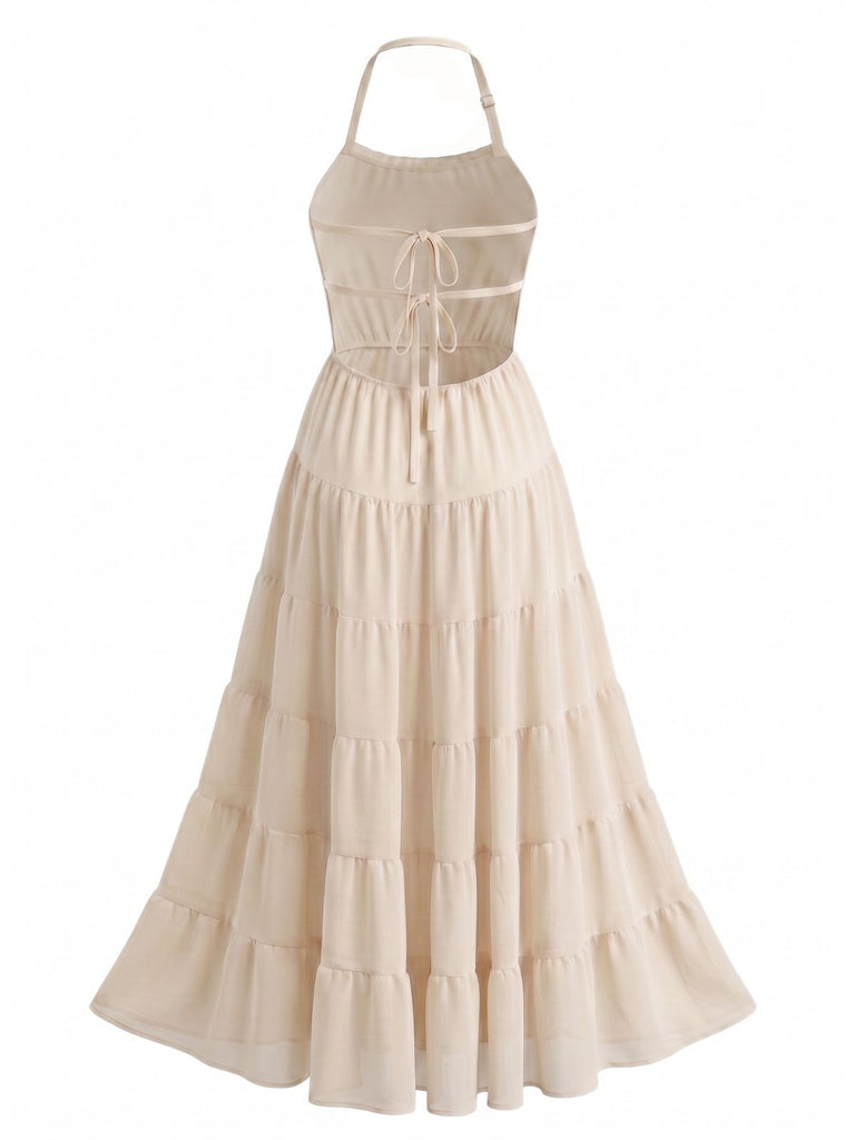 Elegant 1950s Vintage Halter Dress 6