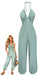 1950s Halter V Neck Vintage Jumpsuit 3