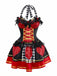 1970s Halter Halloween Queen Of Hearts Sequined Costume - vintage fashion, retro style