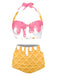 This 1970s Halter Ice- Cone High-Waist Bikini carries 1970s vacation dreams in every stitch