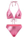 1970s Halter Metallic Bikini & Ruched Cover-Up: 1970s Riviera elegance, reimagined for her