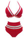 1970s Halter Patchwork Pom Pom Swimsuit, vintage swimsuit, pin-up swimwear - perfect for women who love vintage and retro fashion