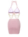 1970s Halter Shimmery Chain Crystal Bikini & Cover-Up: 1970s Riviera elegance, reimagined for her