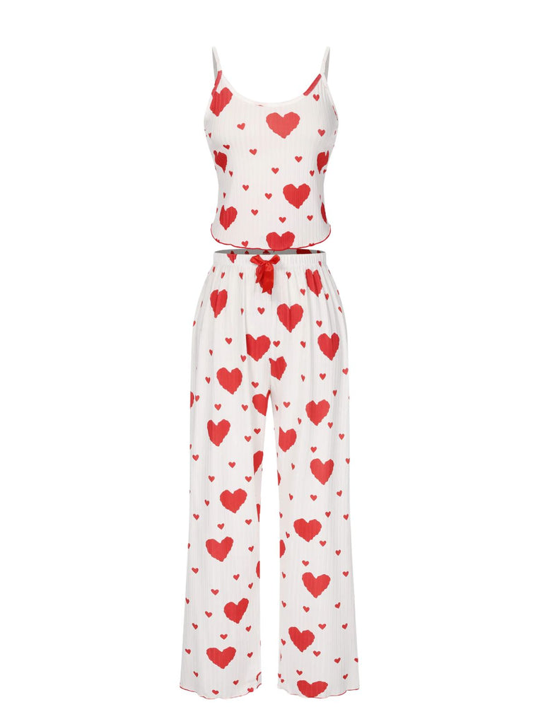 1970s Hearts Knit Spaghetti Strap Pajamas: timeless 1970s elegance she makes her own