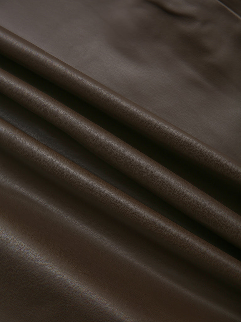 Belted PU Leather Vintage Maxi Skirt 9