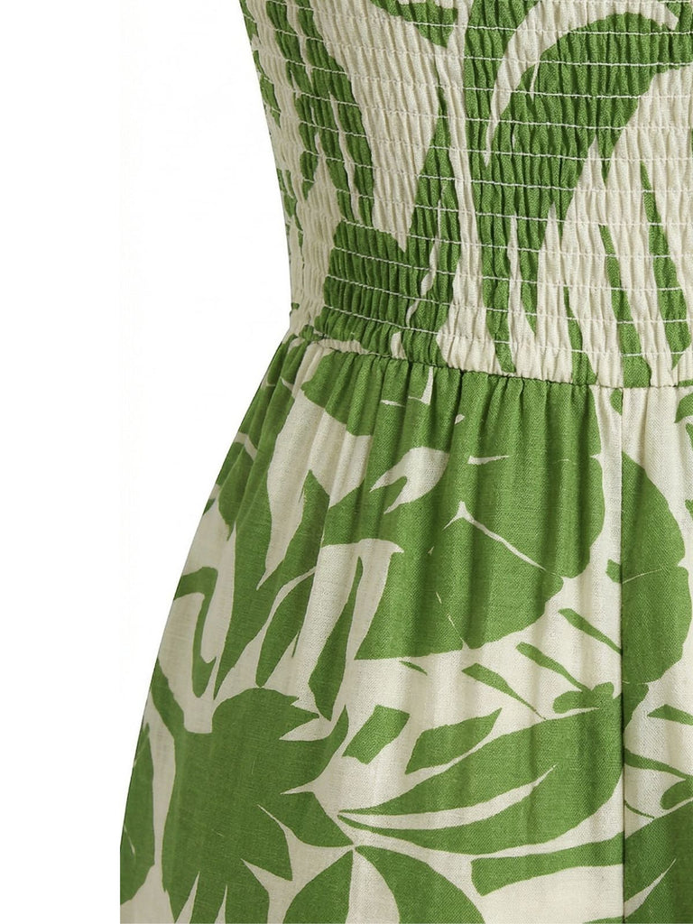 1970s Irregular Print Strapless Boho Jumpsuit - vintage romper, retro jumpsuit for vintage lovers