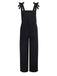 Black 1970s Halloween Gothic Skeleton Print Suspender Jumpsuit - vintage jumpsuit, retro fashion, classic black