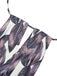 Purple 1970s Tropical Print V-Neck Wide Leg Jumpsuit - vintage jumpsuit, retro fashion