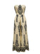1970s Strapless Boho Tribal Printed Wide-Leg Jumpsuit - vintage jumpsuit, retro fashion