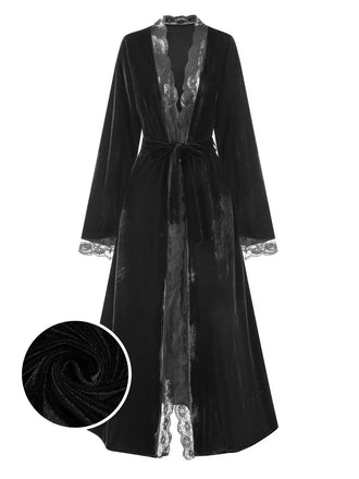 1970s Lace Trim Velvet Lounge | 1970s | vintage fashion, retro style