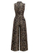 1970s Lapel Leopard Sleeveless Belted Jumpsuit - vintage jumpsuit, retro fashion