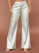 1970s Metallic High-Waist Flared Pants - vintage fashion, retro style, elegant red