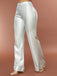 1970s Metallic High-Waist Flared Pants - vintage fashion, retro style, elegant red