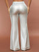 1970s Metallic High-Waist Flared Pants - vintage fashion, retro style, elegant red