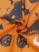 Orange 1970s Halloween Pumpkin Print Lace Halter Nightgown - vintage nightgown, retro sleepwear