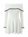 1970s Off-Shoulder Lace Knitted Dress - vintage dress, retro fashion