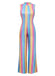 1970s Rainbow Stripe Sleeveless Wide-Leg Jumpsuit - vintage jumpsuit, retro fashion