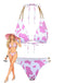 1970s Ribbed Cow Print Chain Halter Bikini Set - vintage fashion, retro style