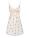 1970s Satin Polka Dot Lace Silk Nightdress, vintage dress, retro fashion, lace detail - perfect for women who love vintage and retro fashion