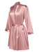 1970s Satin Solid Belted Robes: 1970s detail work for the woman who notices
