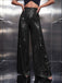 1970s Sequin Loose Flowy Wide-Leg Pants - vintage fashion, retro style