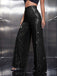 1970s Sequin Loose Flowy Wide-Leg Pants - vintage fashion, retro style