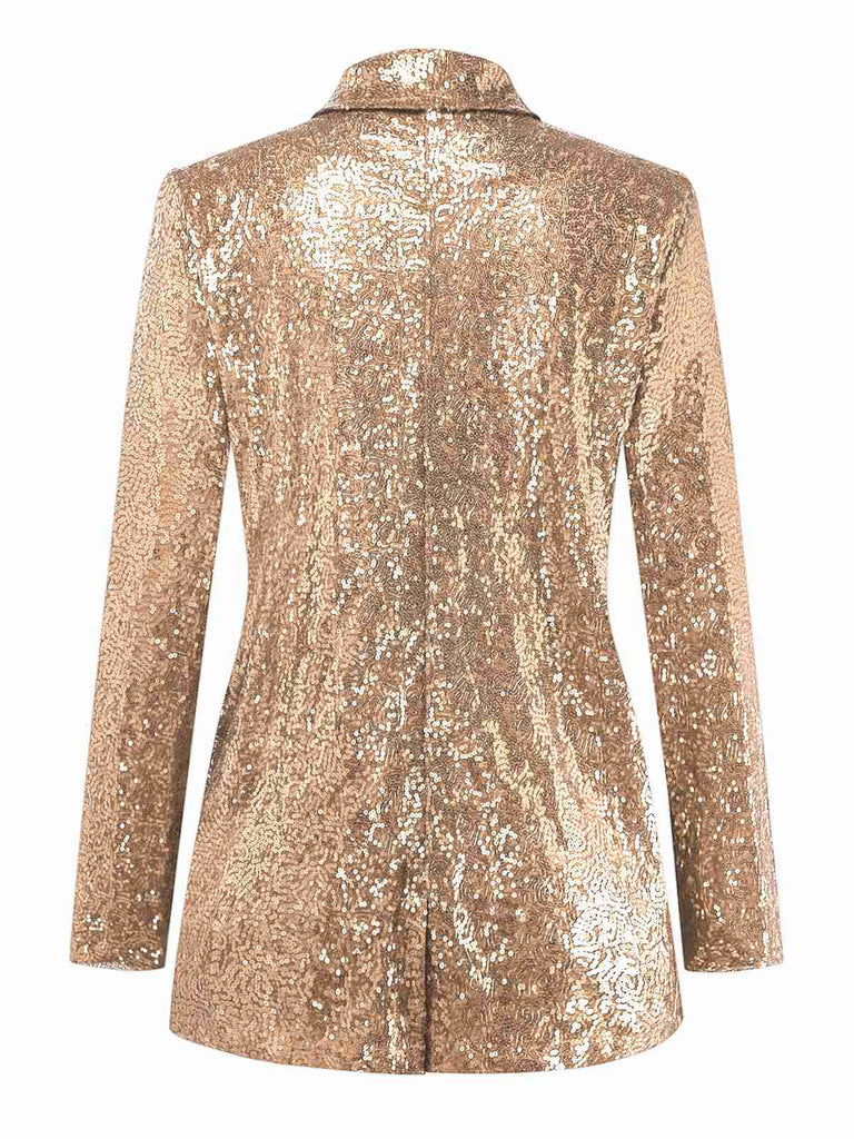 1970s Sequined Lapel Long Sleeve Jacket - vintage fashion, retro style