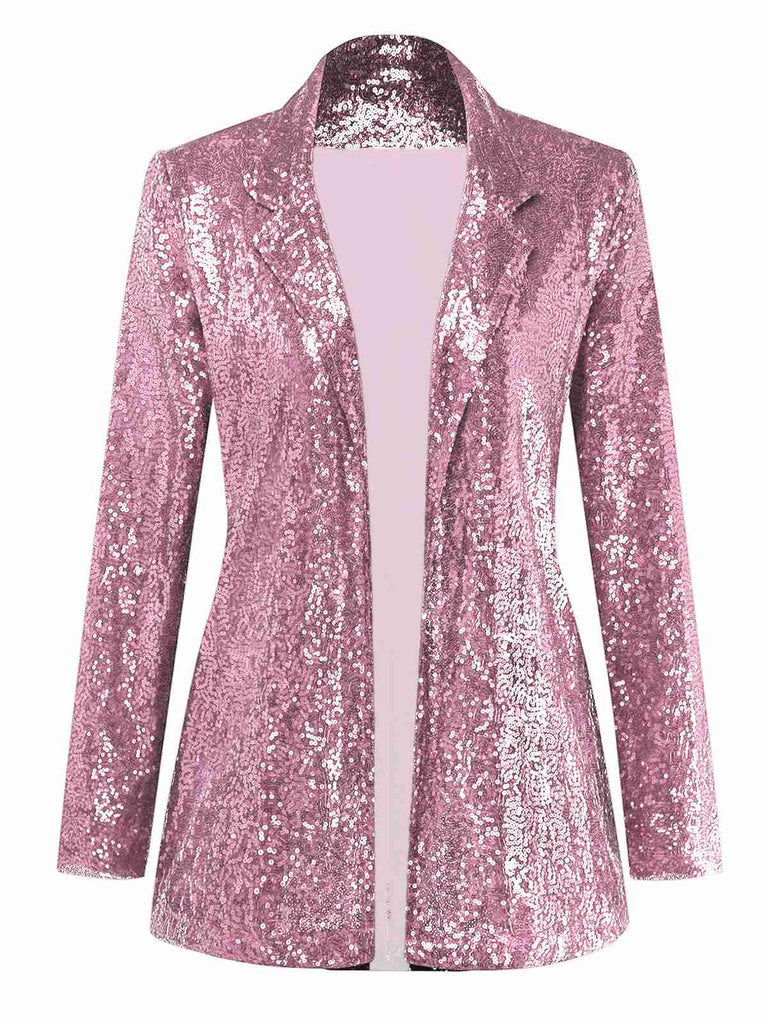 1970s Sequined Lapel Long Sleeve Jacket - vintage fashion, retro style