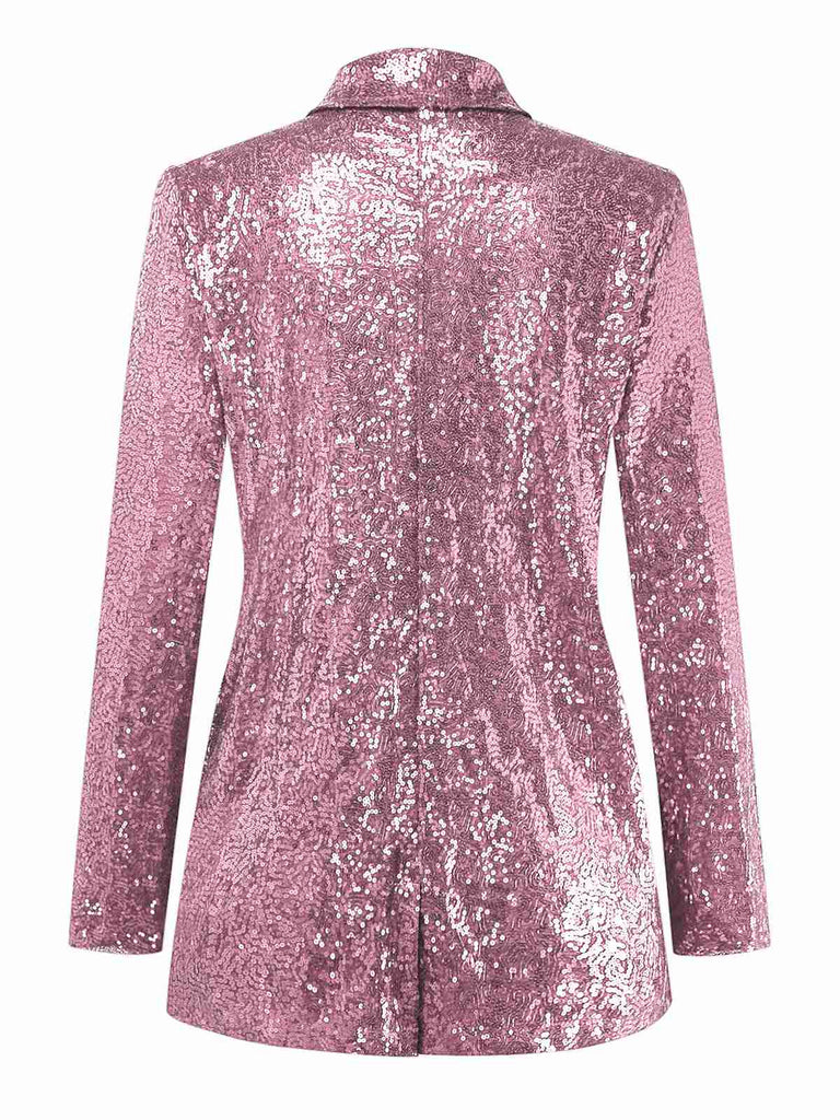 1970s Sequined Lapel Long Sleeve Jacket - vintage fashion, retro style