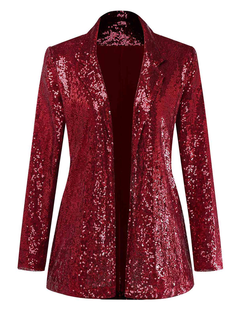1970s Sequined Lapel Long Sleeve Jacket - vintage fashion, retro style