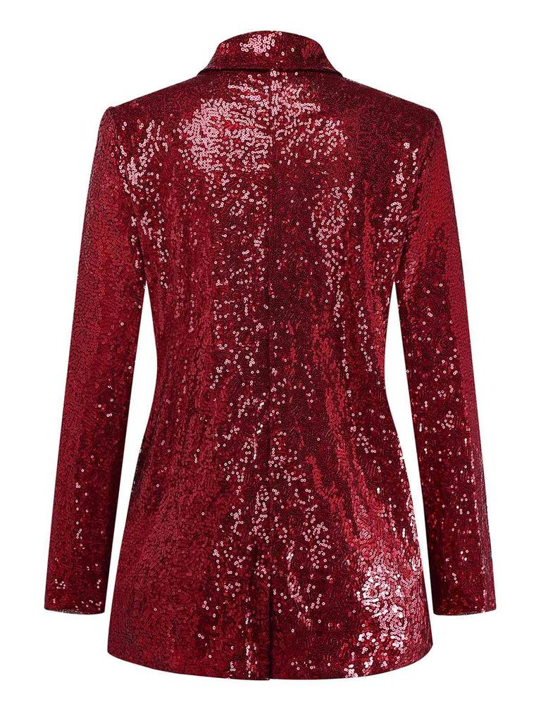 1970s Sequined Lapel Long Sleeve Jacket - vintage fashion, retro style