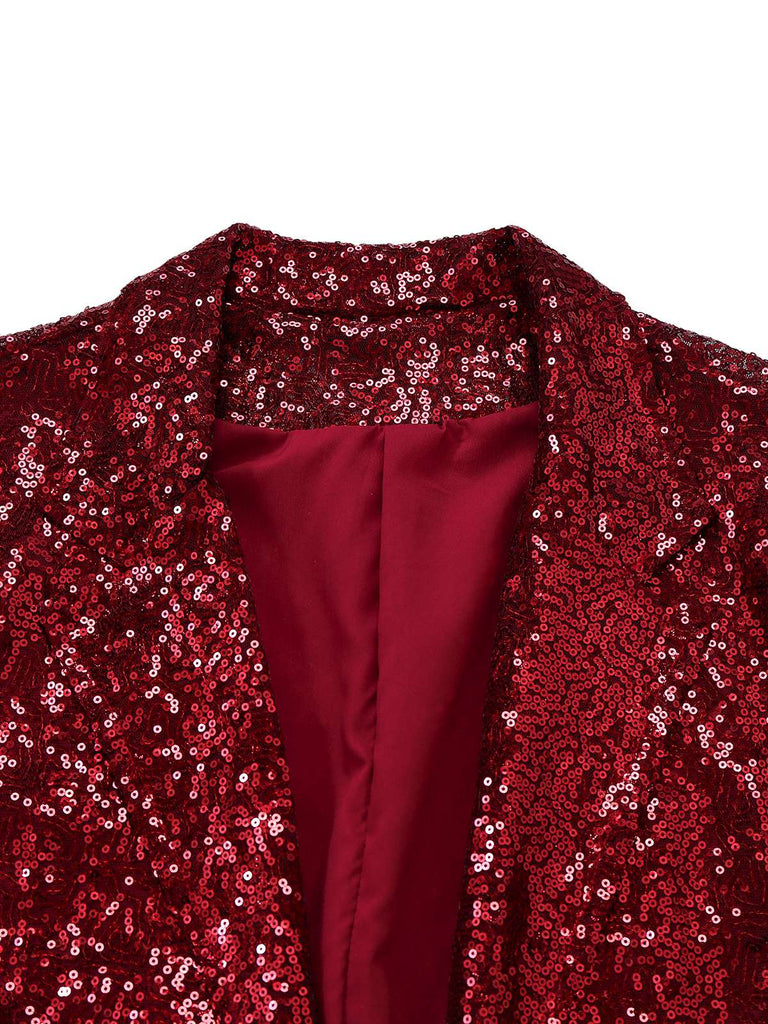 1970s Sequined Lapel Long Sleeve Jacket - vintage fashion, retro style