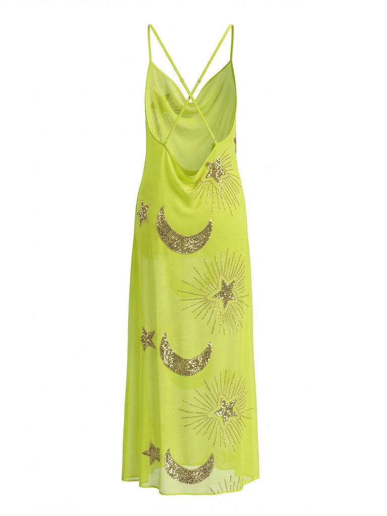 sheer celestial dress Palazzo Couture Online Women's Sheer Lace Maxi Dress, White, Size S