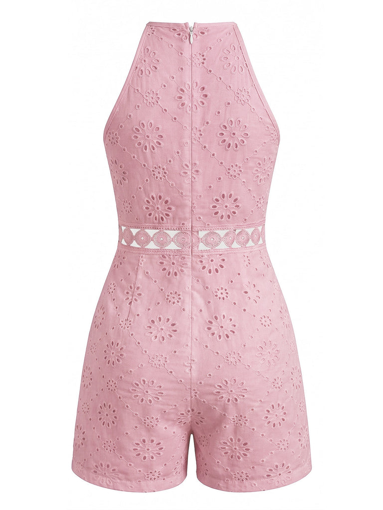 1970s Sleeveless Round Neck Vintage Romper, vintage romper, retro jumpsuit - perfect for women who love vintage and retro fashion