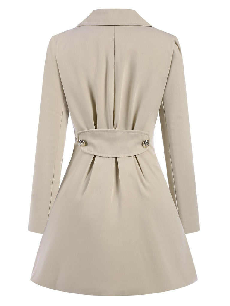 1970s Solid Lapel Double-Breasted Coat, vintage coat, retro outerwear - perfect for women who love vintage and retro fashion