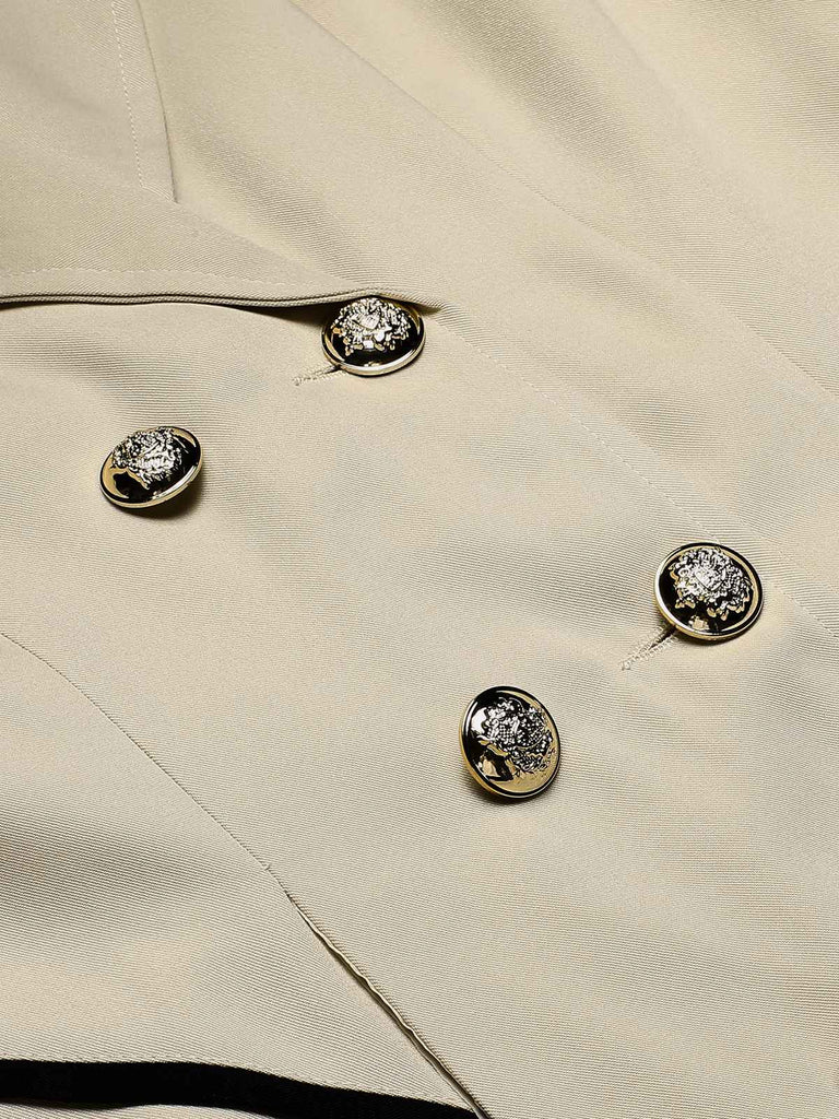 1970s Solid Lapel Double-Breasted Coat, vintage coat, retro outerwear - perfect for women who love vintage and retro fashion